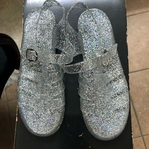 Strappy Glitter Jelly Sandals